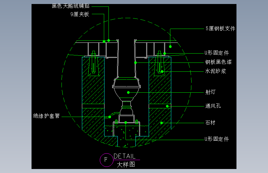 建筑设计院CAD节点大样详图块外墙屋地面防水钢楼梯 (903)