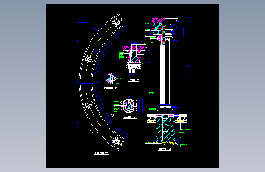 欧式CAD廊柱大样图