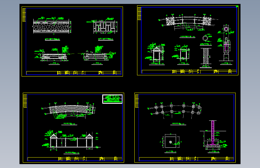 休息廊架及园路施工图