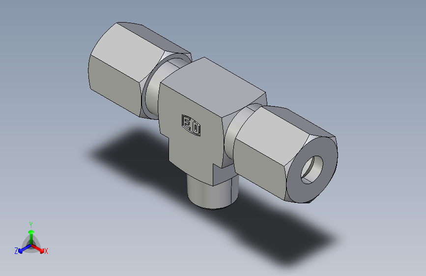 三通接头-英制锥螺纹TE06LR.igs