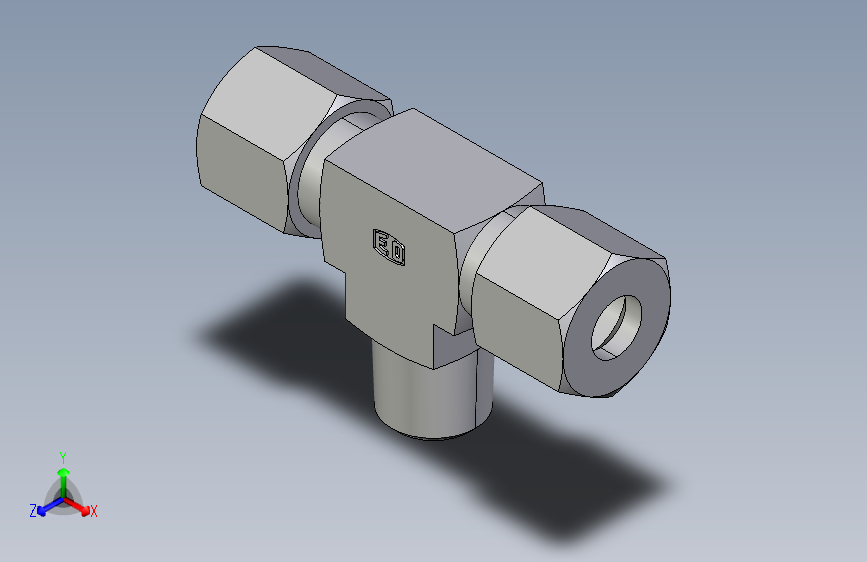 三通接头-英制锥螺纹TE08LR.igs