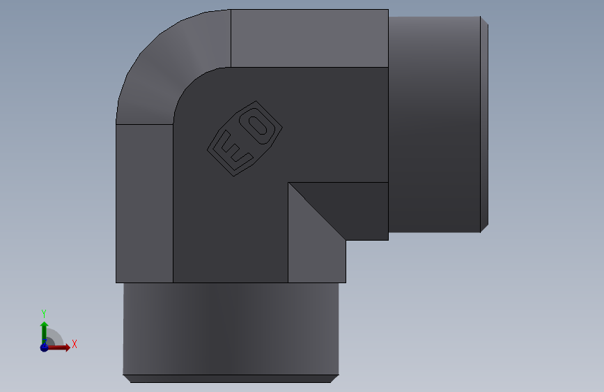 弯接头W18LCFX.SLDPRT 正面视图