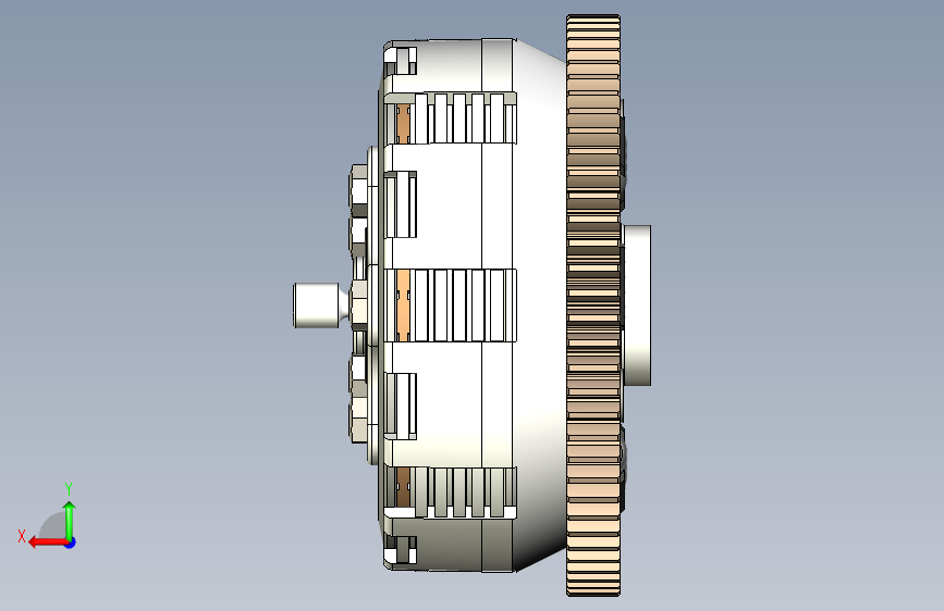 A11-09000-0000A_离合器分总成(五柱六片加宽磨擦片弹簧减震) 背面视图