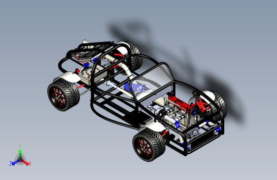 超级跑车整车设计（除外壳）（发动机完整）