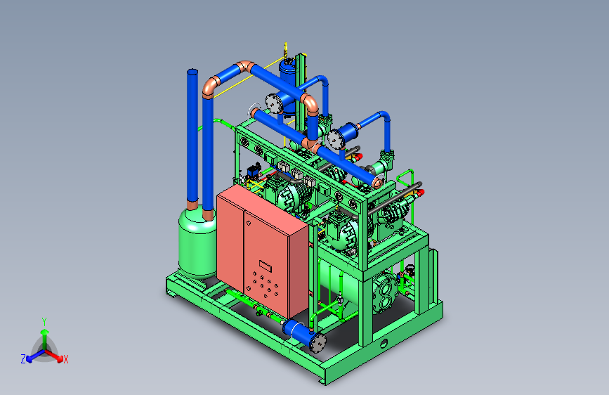 大型鼓风室三维模型