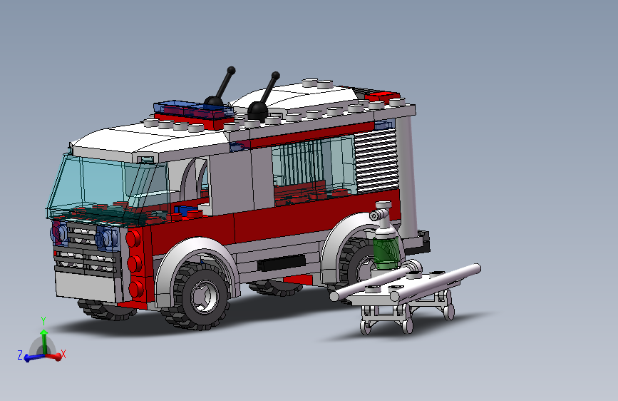 乐高救护车_SOLIDWORKS 2020_模型图纸下载 – 懒石网