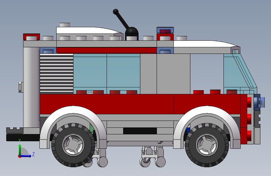 乐高救护车_SOLIDWORKS 2020_模型图纸下载 – 懒石网