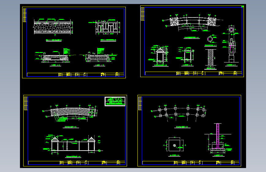 休息廊架及园路施工图