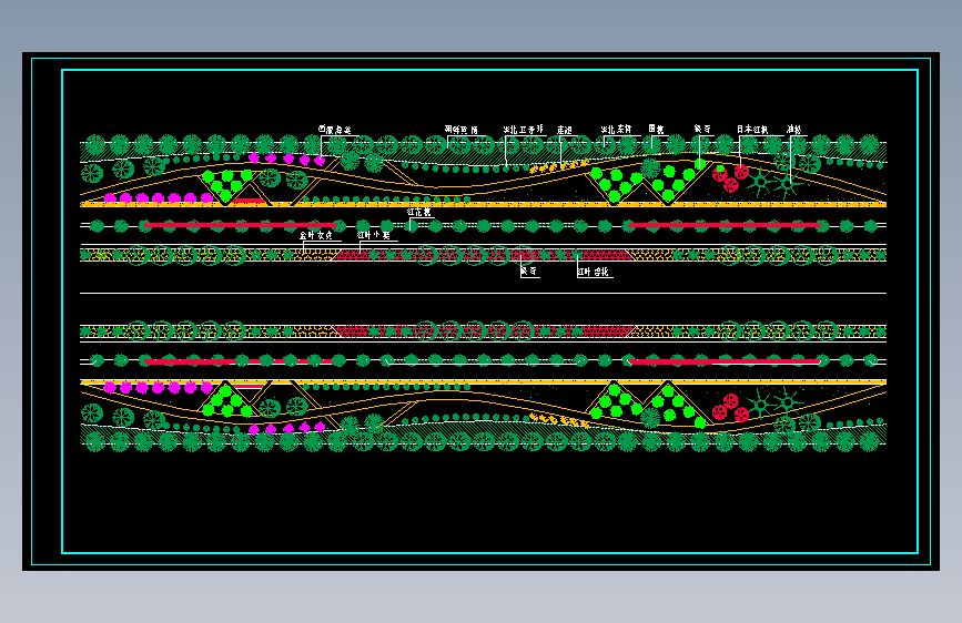 37、道路标准段绿化图