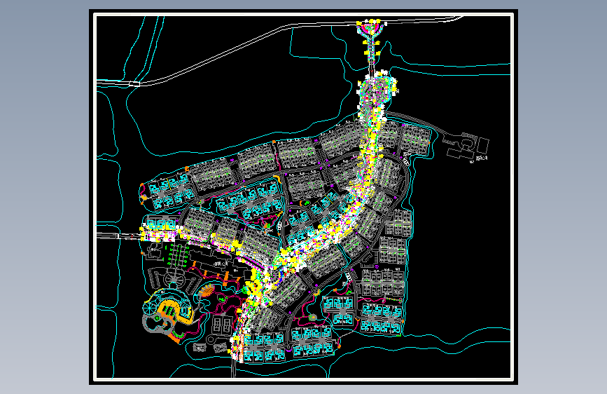 106、世界名人城别墅区环境设计道路绿化