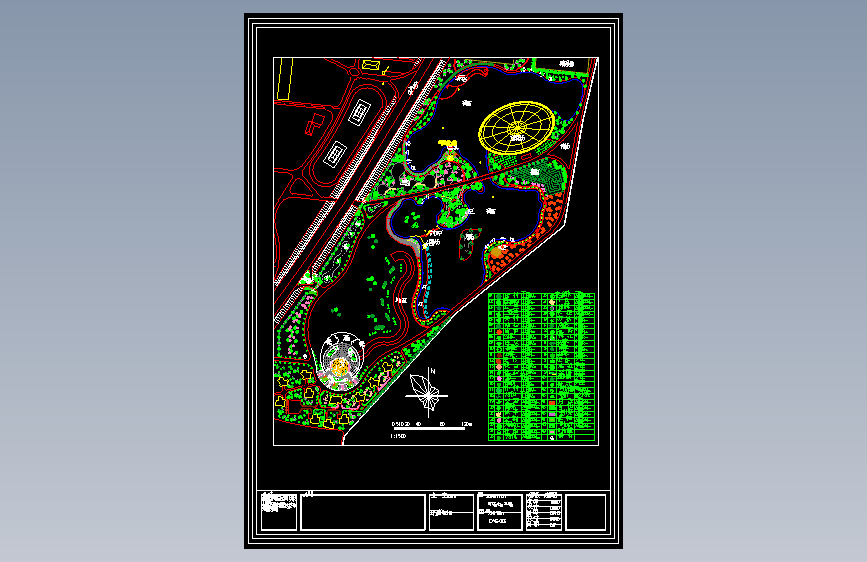 大连某公园绿化种植图