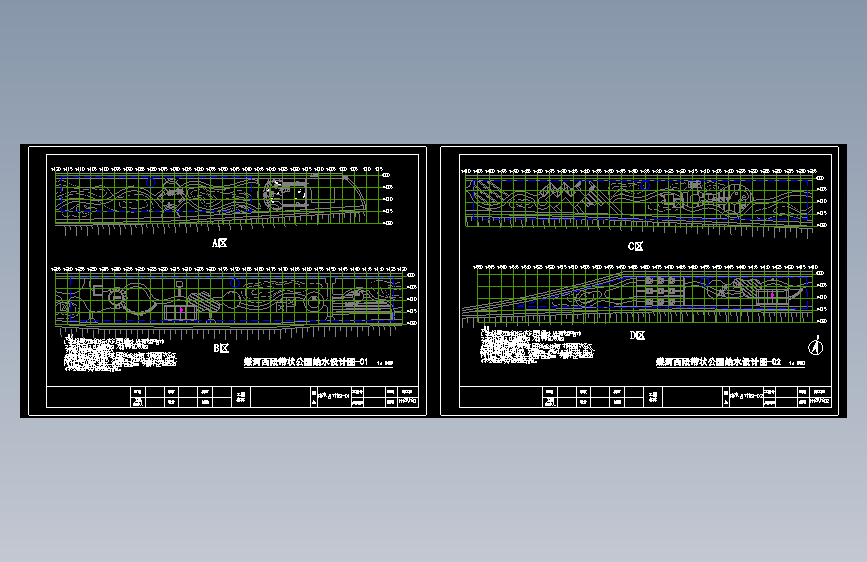 唐山煤河带状公园园林设计施工图