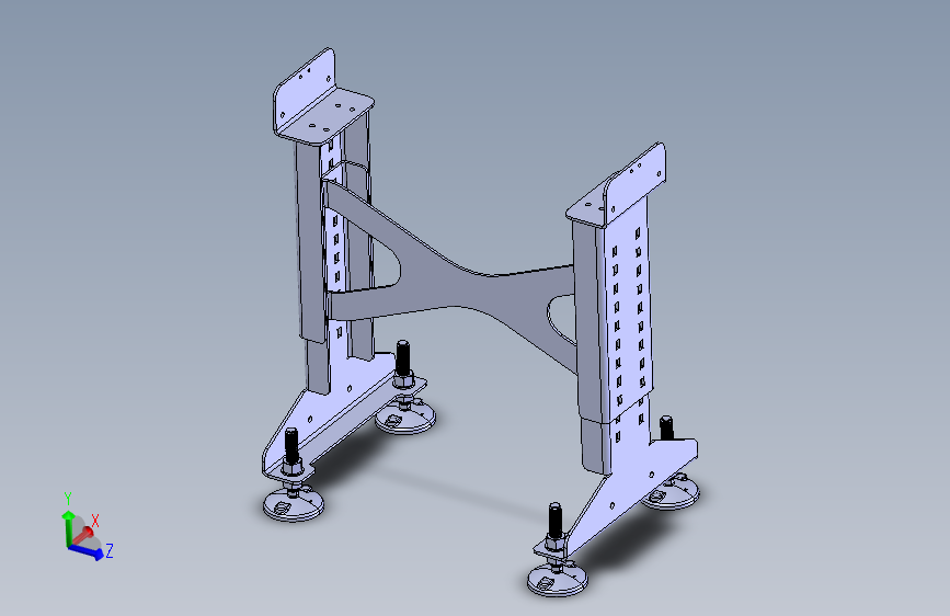 输送带高度可调支撑脚 STEP格式