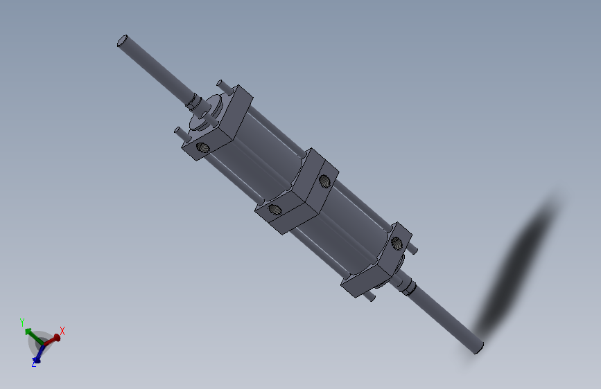 双腔双杆气动拉杆缸（32x12x10毫米）