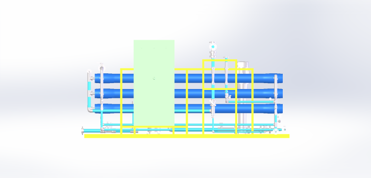 7T净水反渗透设备3D数模图纸+x_t格式
