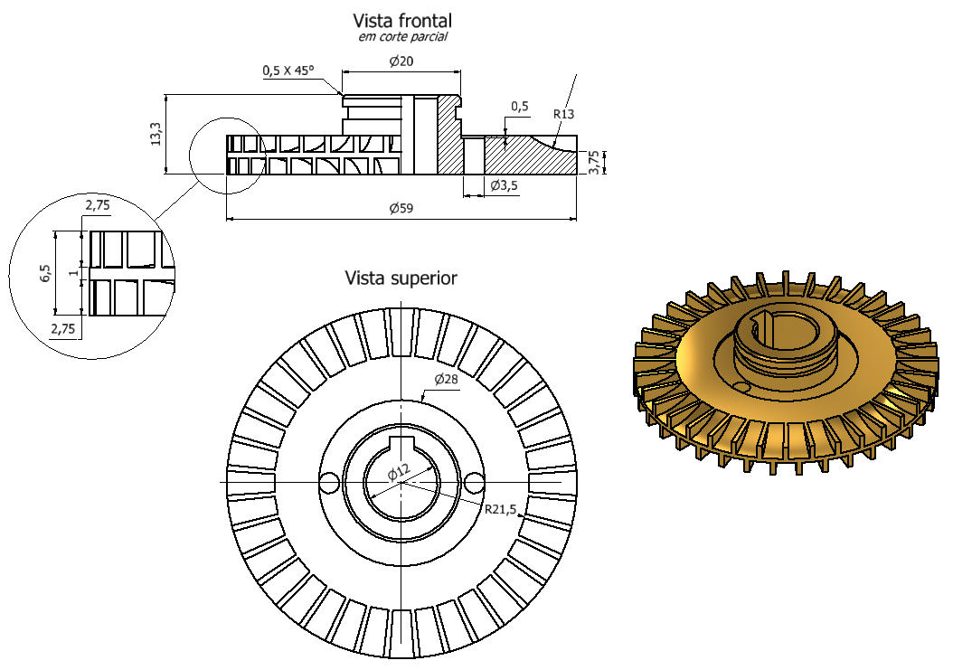 黄铜材质叶轮泵叶轮