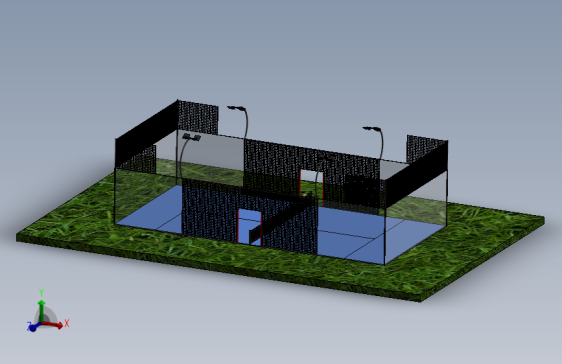 简洁精准的壁球场模型