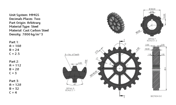 练习用齿轮模型