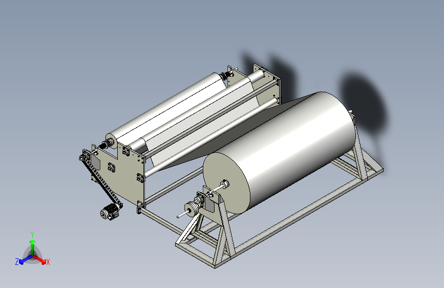 纸卷纵切机三维模型