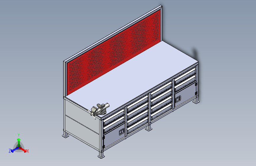 重型工作台三维模型