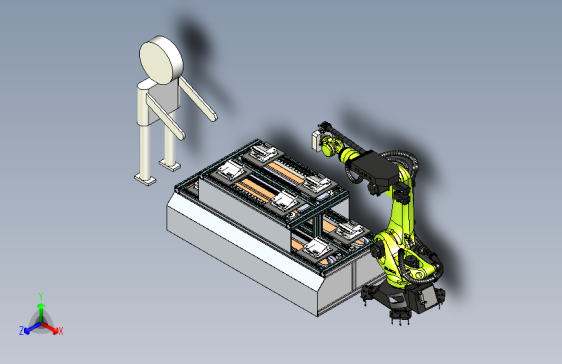 自动化上下层机器人供料流水线