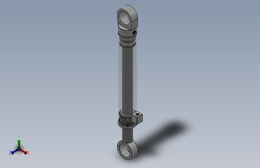 焊接式液压缸（带端盖孔眼 - 前杆孔眼）80x55x424毫米