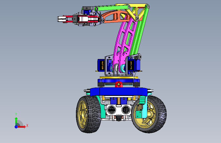 机械臂、机械爪、四轮小车机械臂
