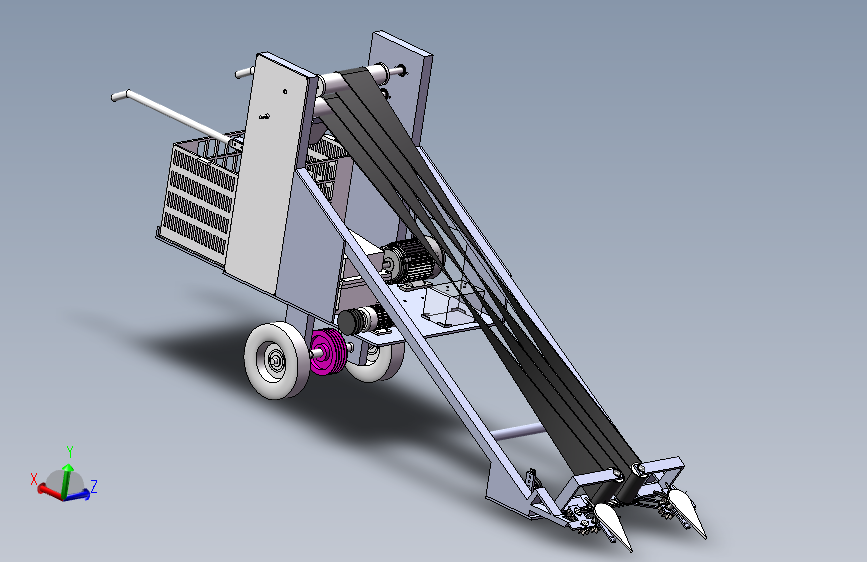 水稻收获机水稻收割机结构设计含三维SW模型3D建模