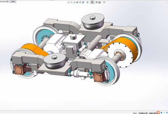 CRH2动力转向架三维SW模型