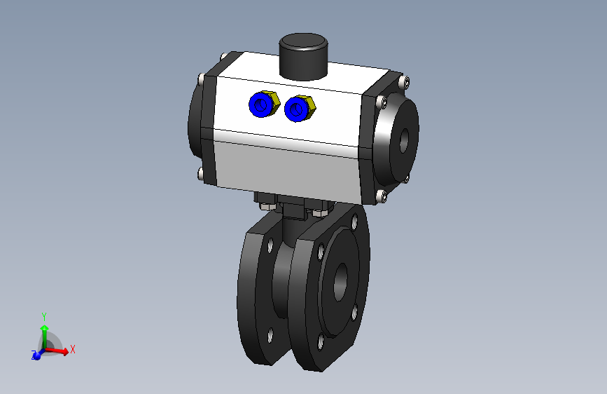 DN25气动对夹球阀
