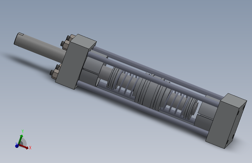 50x20x120mm带弹簧缓冲的拉杆式气缸 sw21