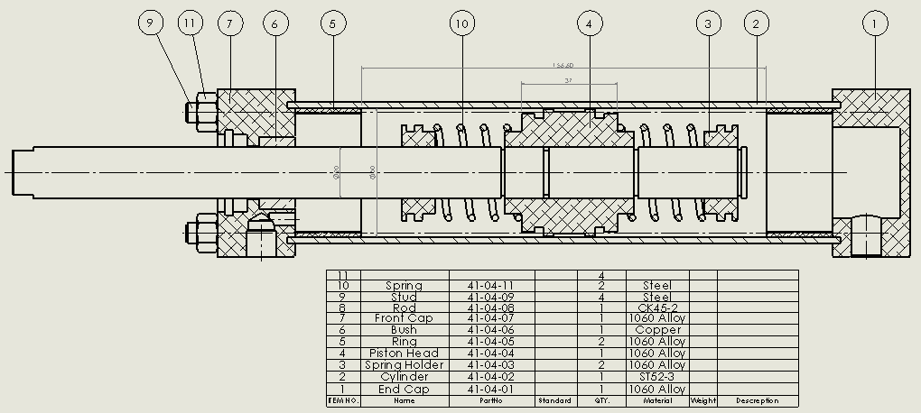50x20x120mm带弹簧缓冲的拉杆式气缸 sw21