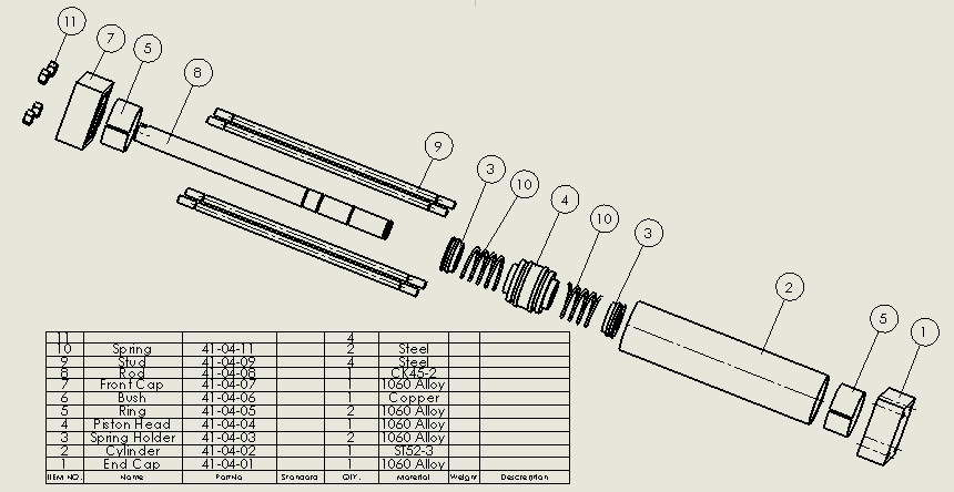 50x20x120mm带弹簧缓冲的拉杆式气缸 sw21