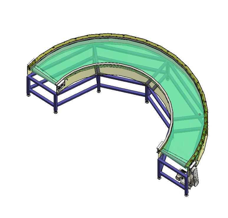 A10 180度转角皮带输送线转弯线图纸