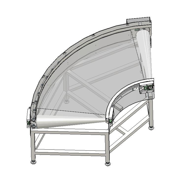 A5 90度转角皮带输送线转弯线
