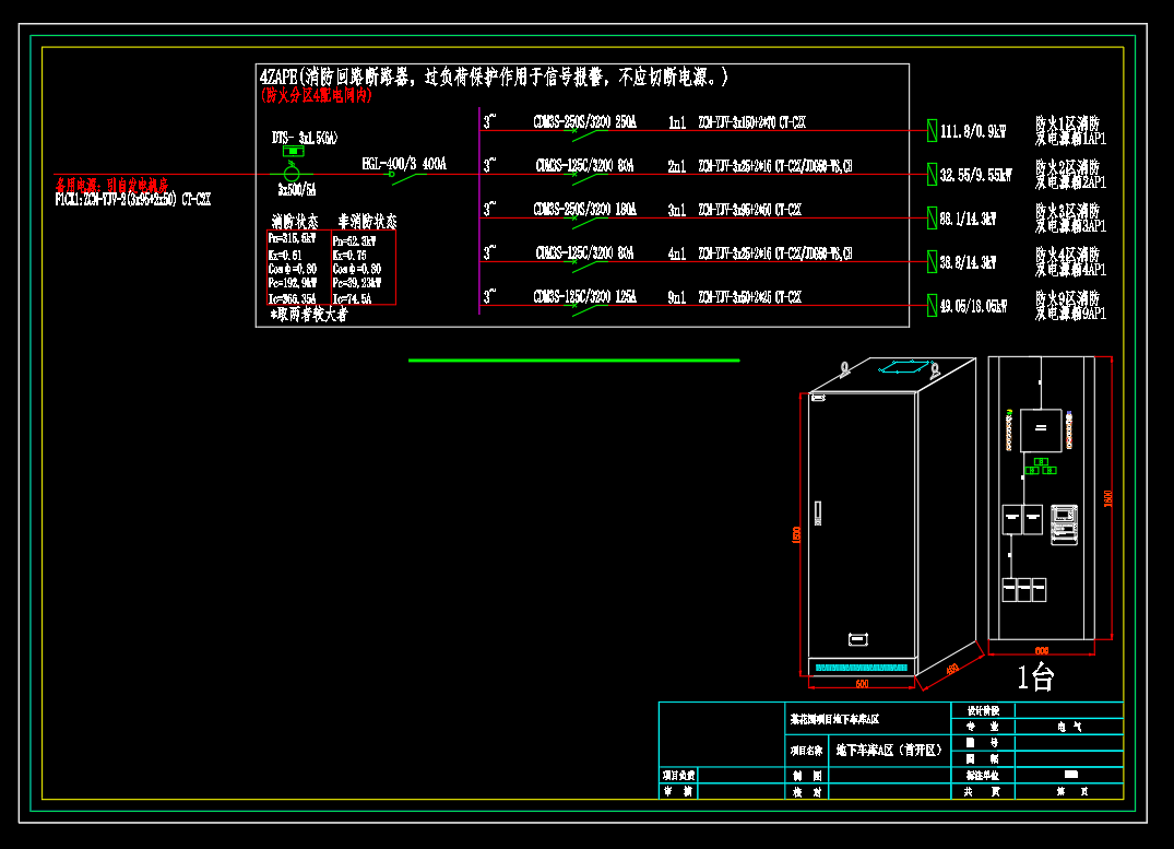 某花园项目-成套电气配电箱动力柜深化图箱体图