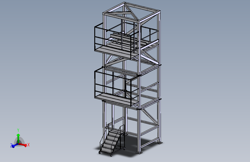 观光梯电梯井道钢架结构