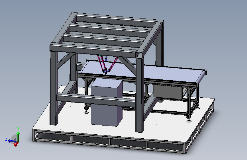 并联机器人-并联机器人分拣工作站3D模型