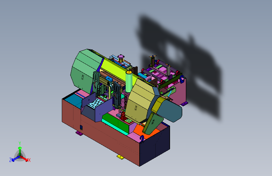 可调节金属带角度的金属带锯床