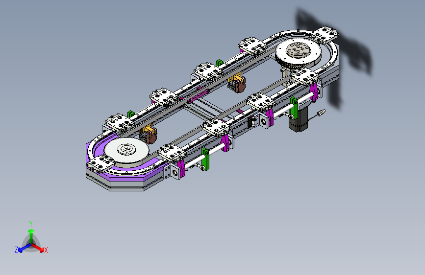 351椭圆同步带环形导轨输送线