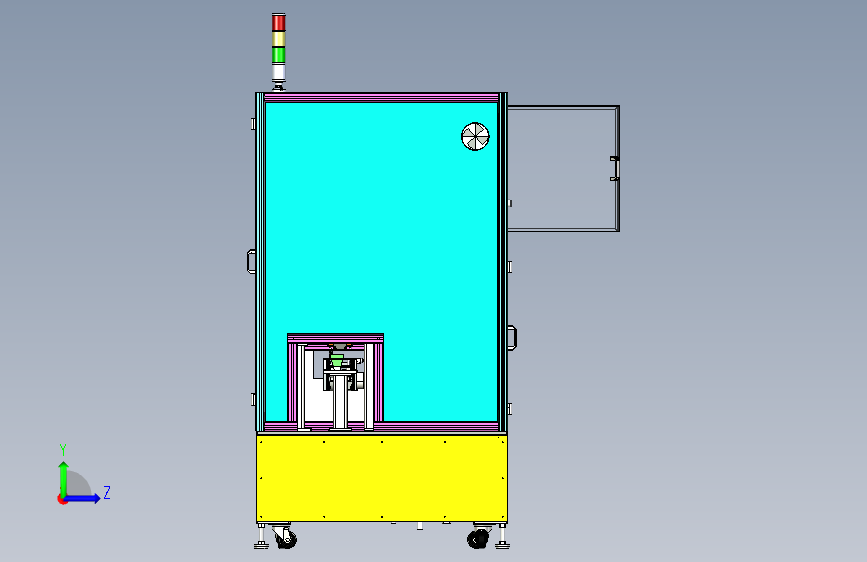 PCB板类工件自动下料机 左侧视图