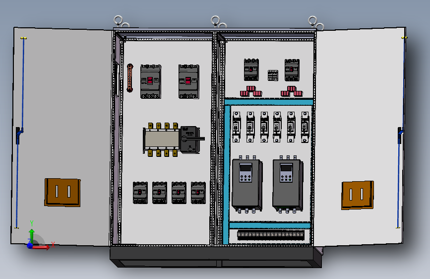 电控柜、配电箱、钣金、仿威图双电源双软启动柜CDQ1S