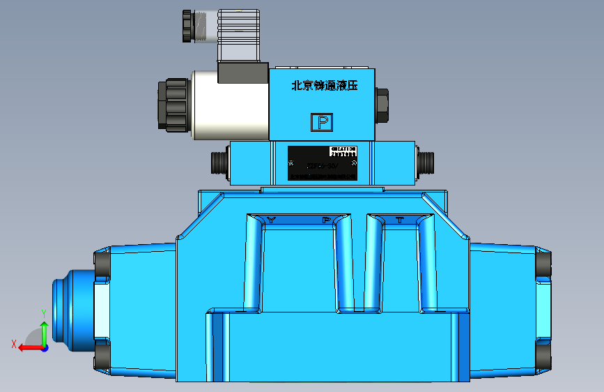 H-3WEH25-S 电液换向阀 背面视图