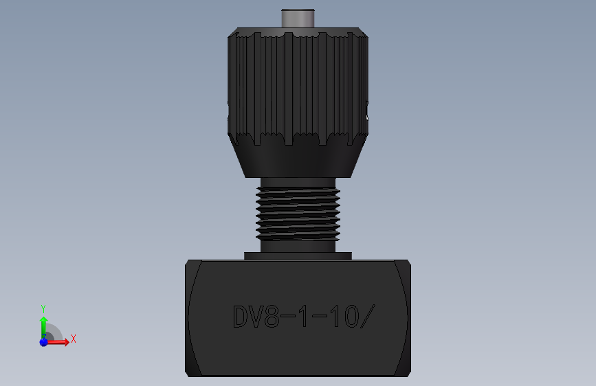 DV8 节流截止阀.SLDPRT 正面视图