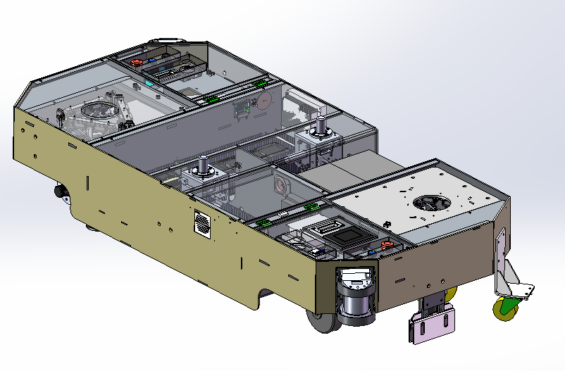 AGV搬运车3D数模图纸 Solidworks设计 附STEP格式