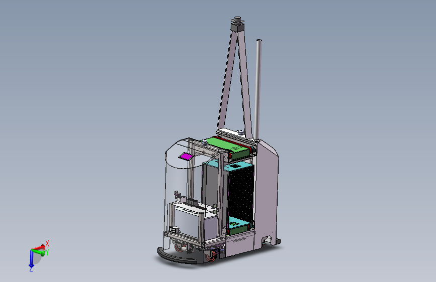 底盘结构详细的AGV小车SW模型