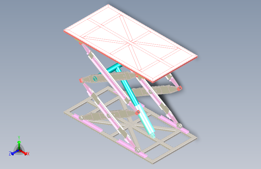 剪叉式升降台总成3D图