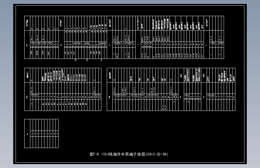 图7-8 10kV线路开关柜端子排图(KB-2-D2-04)
