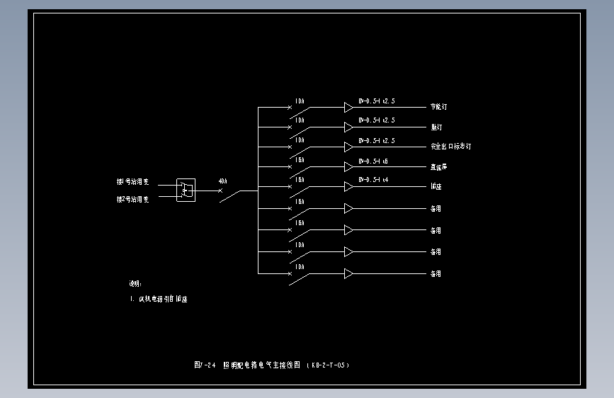 图7-24  照明配电箱电气主接线图 （KB-2-T-05）