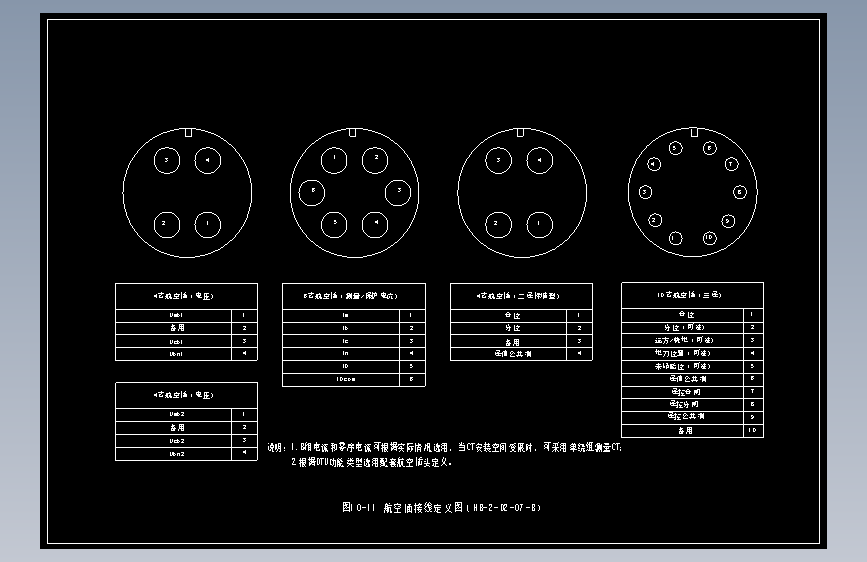 图10-11 航空插接线定义图（HB-2-D2-07-B）